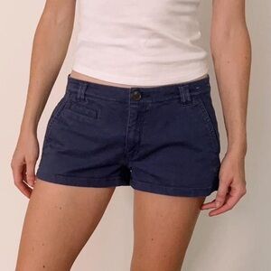 Express Women’s Low Rise Chino Shorts - Navy Blue